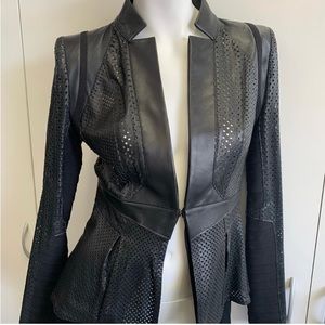 Herve Leger Laser Leather Jacket